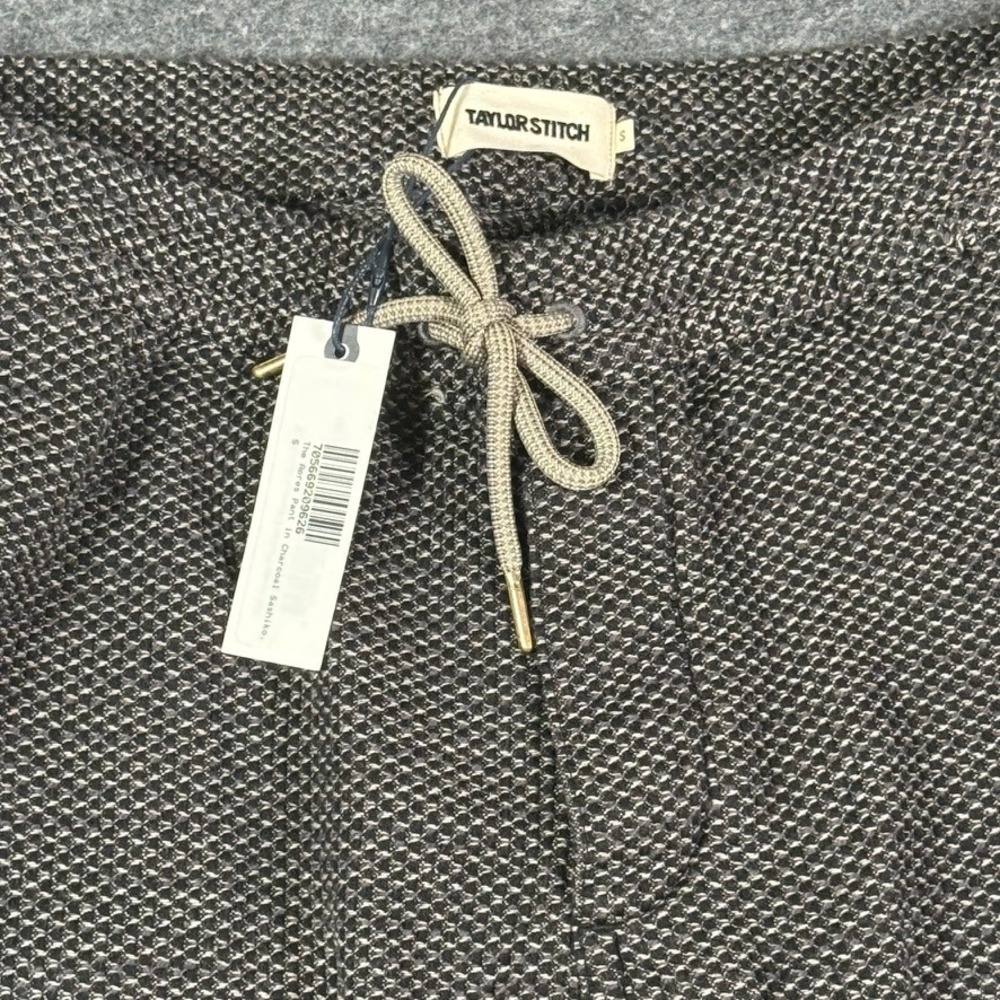 Taylor Stitch Mens Apres Pant Charcoal Sashiko Organic Cotton Jogger Small NWT